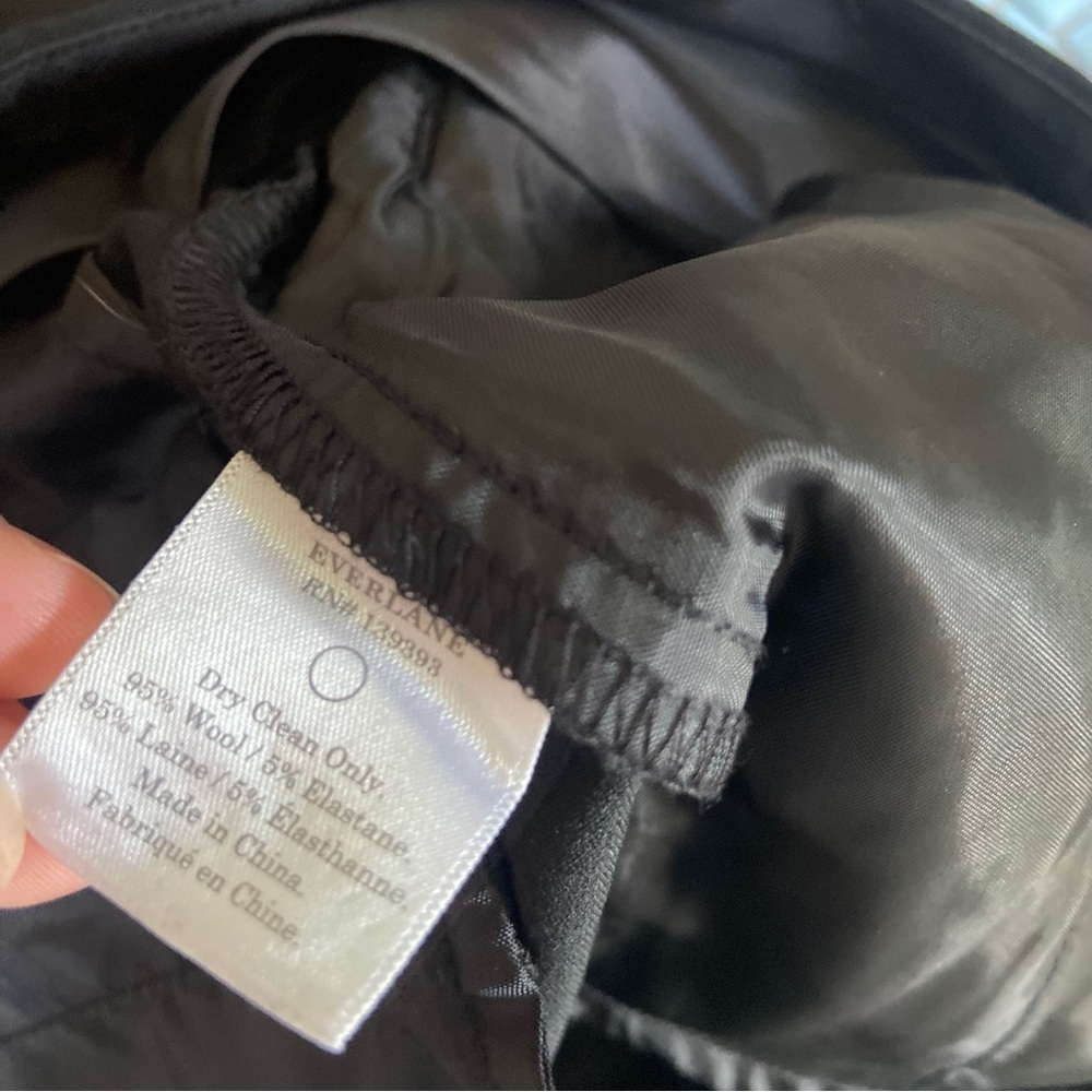 Everlane Black Wool Blend Straight Leg Trousers - Picture 5 of 9